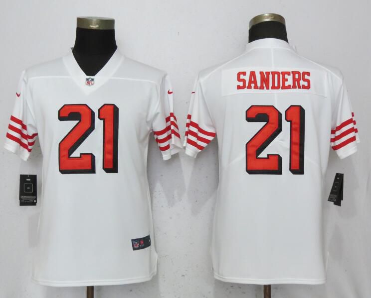 Women San Francisco 49ers #21 Sanders White Color Rush Nike Vapor Untouchable Limited Playe NFL Jerseys->atlanta braves->MLB Jersey